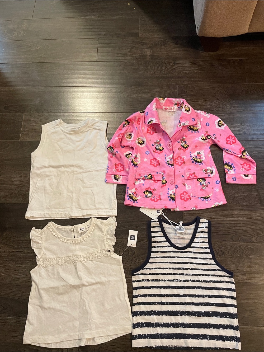 GAP Pink Floral Button-Front Jacket with Character Print